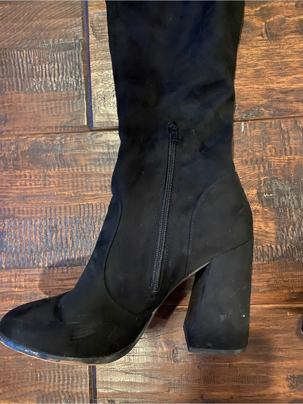 Jessica Simpson Brixton Over the Knee Black Faux Suede Block Heel Boot - Picture 2 of 4
